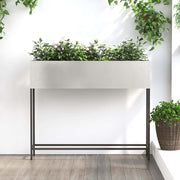 Povišeni Vrtni Planter Srebrno 100 x 26 x 82 cm