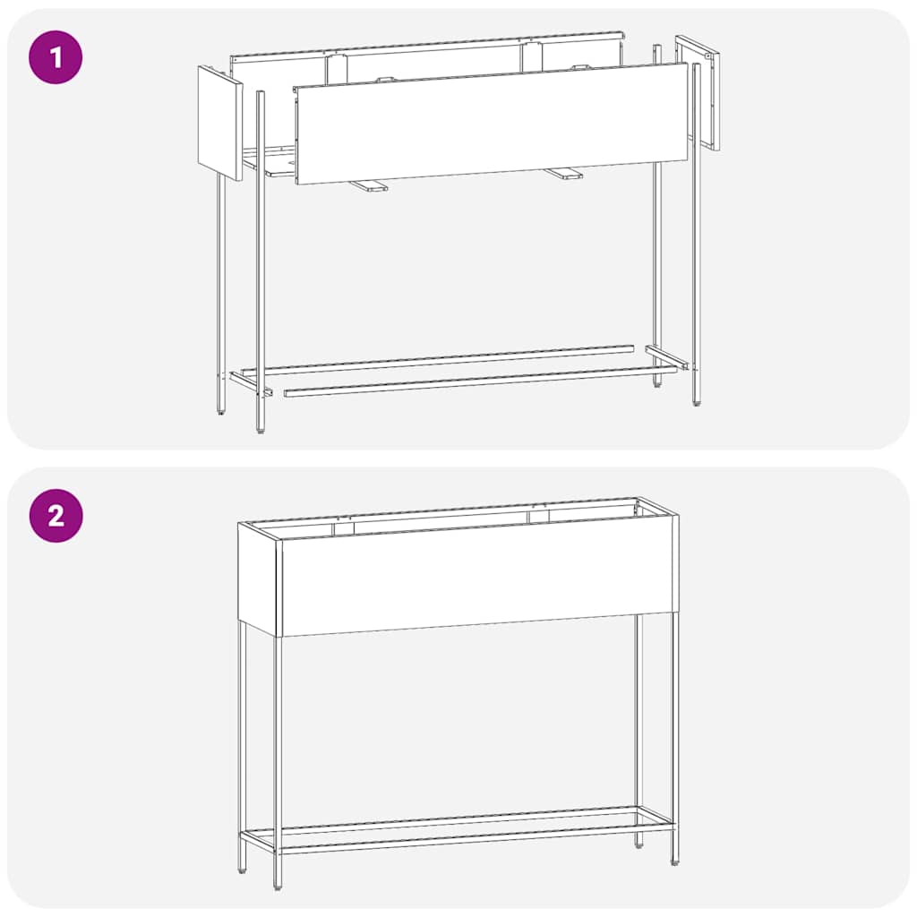 Povišeni Vrtni Planter Srebrno 100 x 26 x 82 cm Cinkani čelik