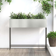 Povišeni Vrtni Planter Srebrno 100 x 26 x 82 cm Cinkani čelik