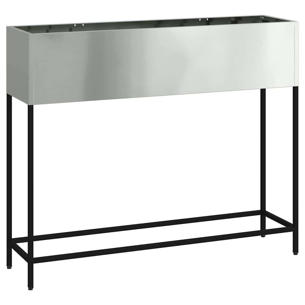 Povišeni Vrtni Planter Srebrno 100 x 26 x 82 cm Cinkani čelik