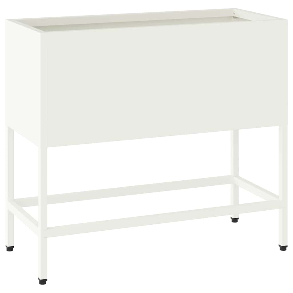 Povišeni Vrtni Planter Bijelo 60 x 26 x 48 cm Čelik