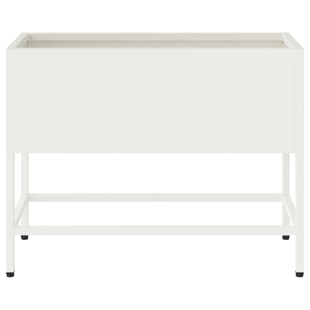 Povišeni Vrtni Planter Bijelo 60 x 26 x 48 cm Čelik