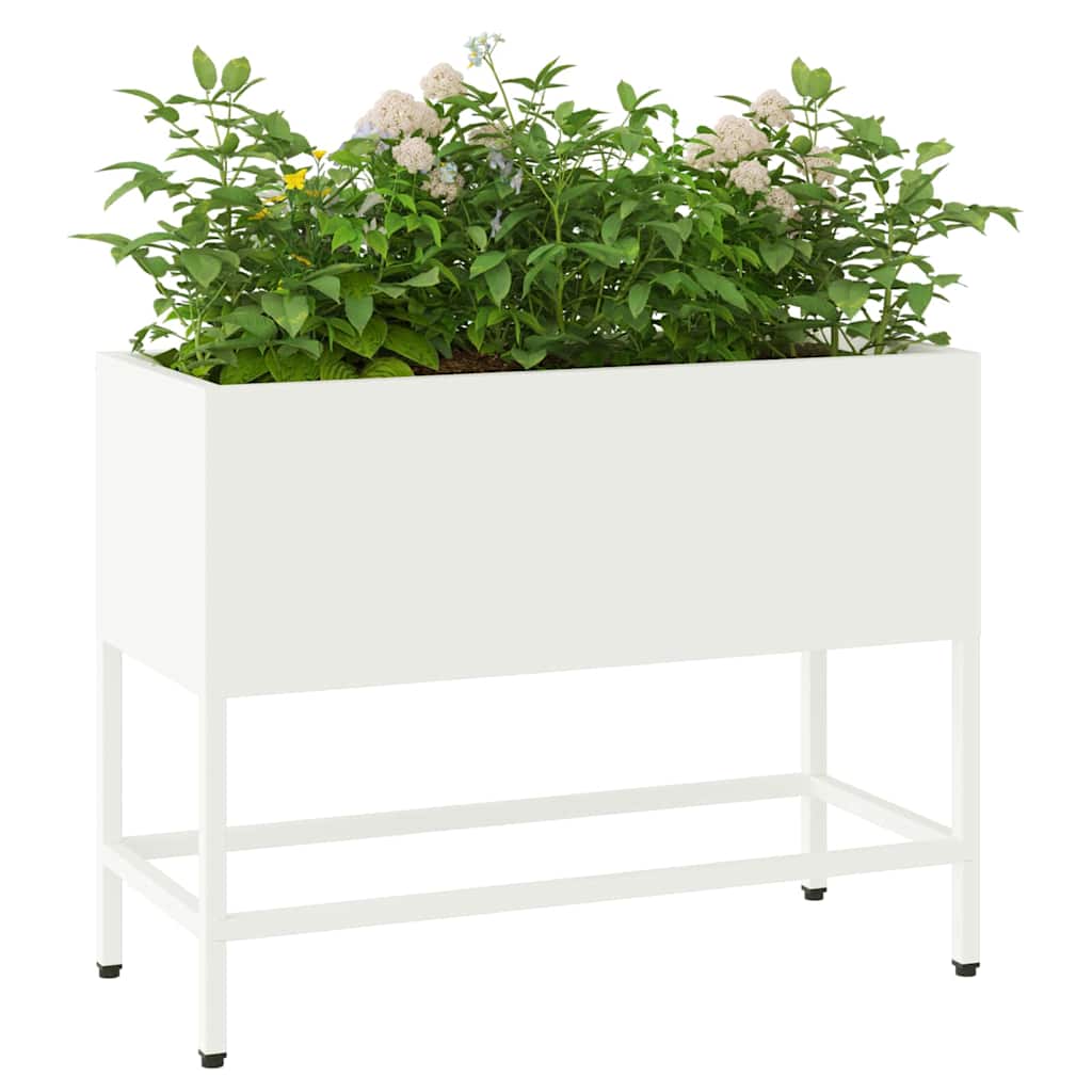 Povišeni Vrtni Planter Bijelo 60 x 26 x 48 cm Čelik