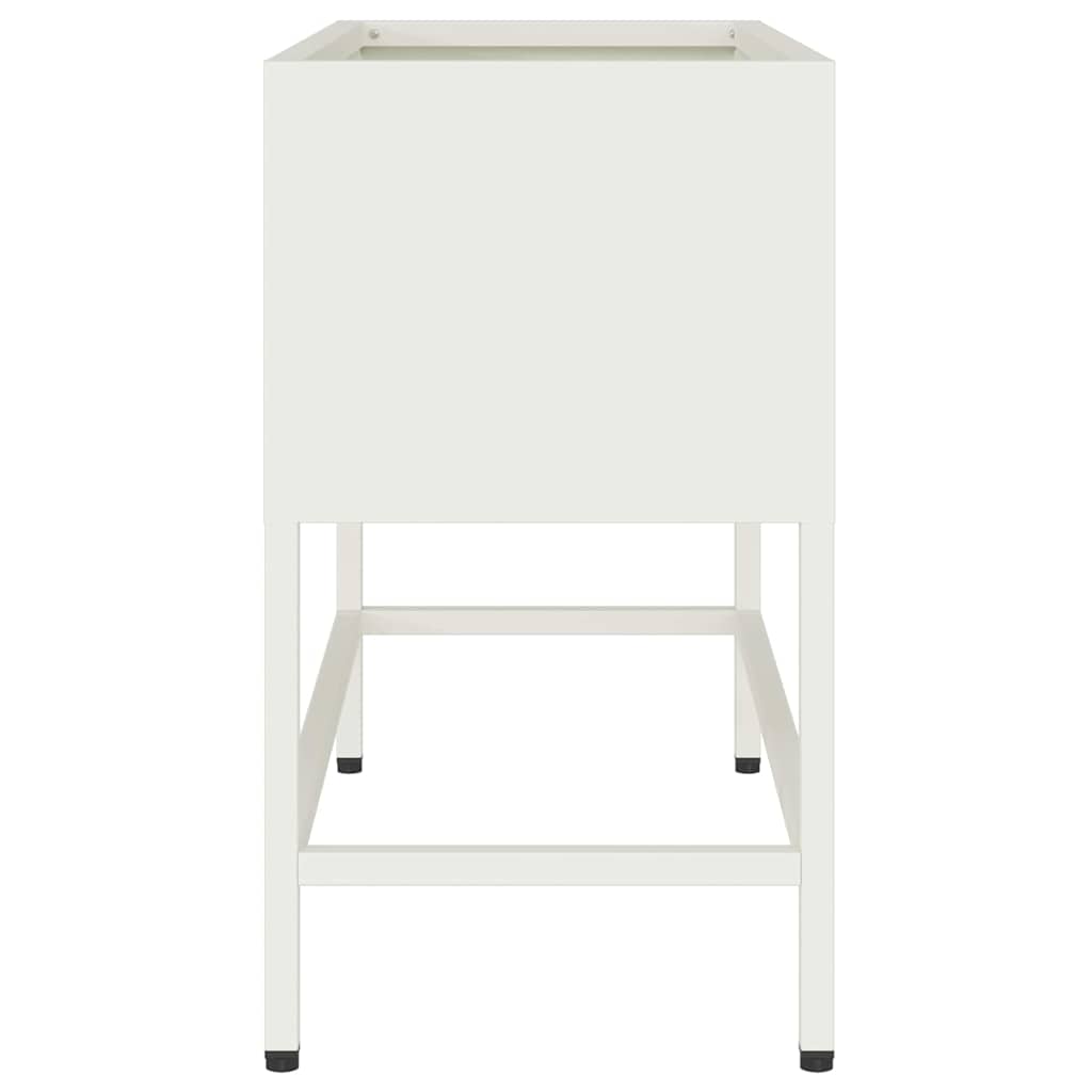Povišeni Vrtni Planter Bijelo 60 x 26 x 48 cm Čelik