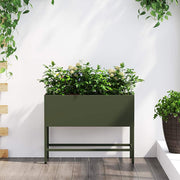 Povišeni Vrtni Planter Maslinovo zelena 60 x 26 x 45 cm Čelik