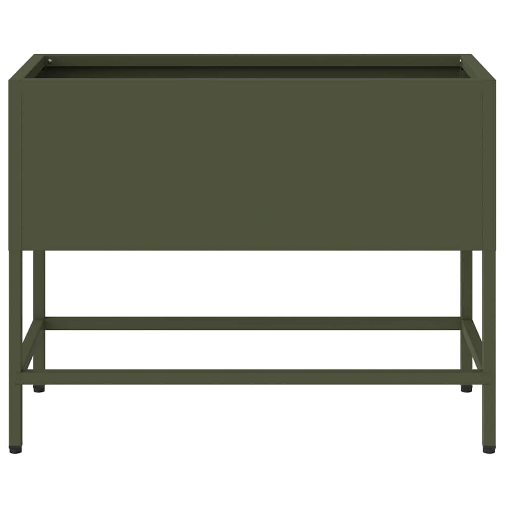 Povišeni Vrtni Planter Maslinovo zelena 60 x 26 x 45 cm Čelik