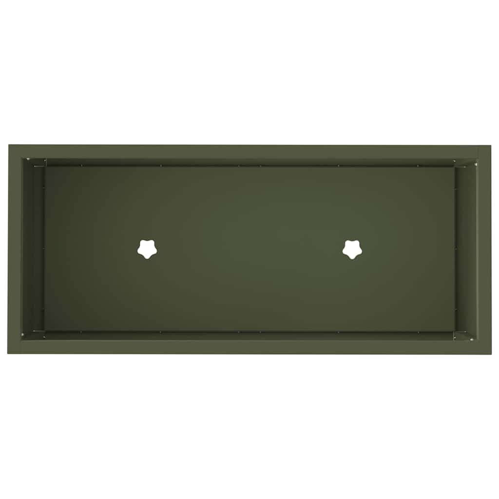 Povišeni Vrtni Planter Maslinovo zelena 60 x 26 x 45 cm Čelik