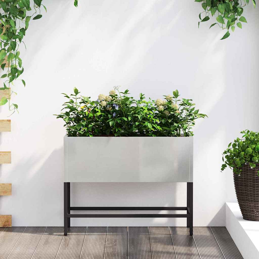 Povišeni Vrtni Planter Srebrno 60 x 26 x 45 cm Nehrđajući čelik