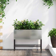 Povišeni Vrtni Planter Srebrno 60 x 26 x 45 cm Cinkani čelik