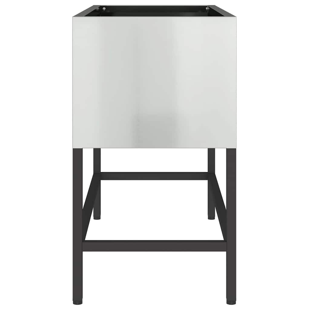 Povišeni Vrtni Planter Srebrno 60 x 26 x 45 cm Cinkani čelik
