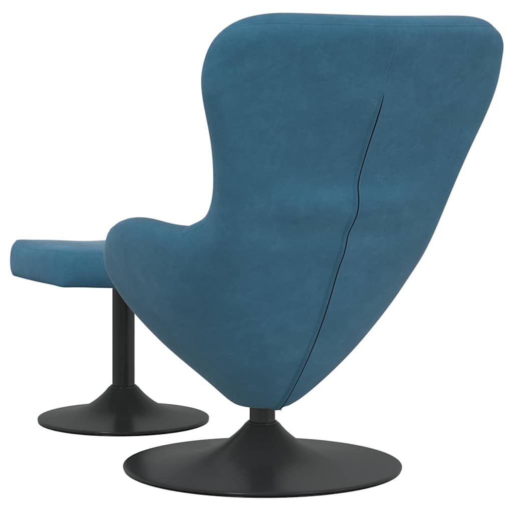 Jaja Stolica s Pufom with Footstool Plava Baršun