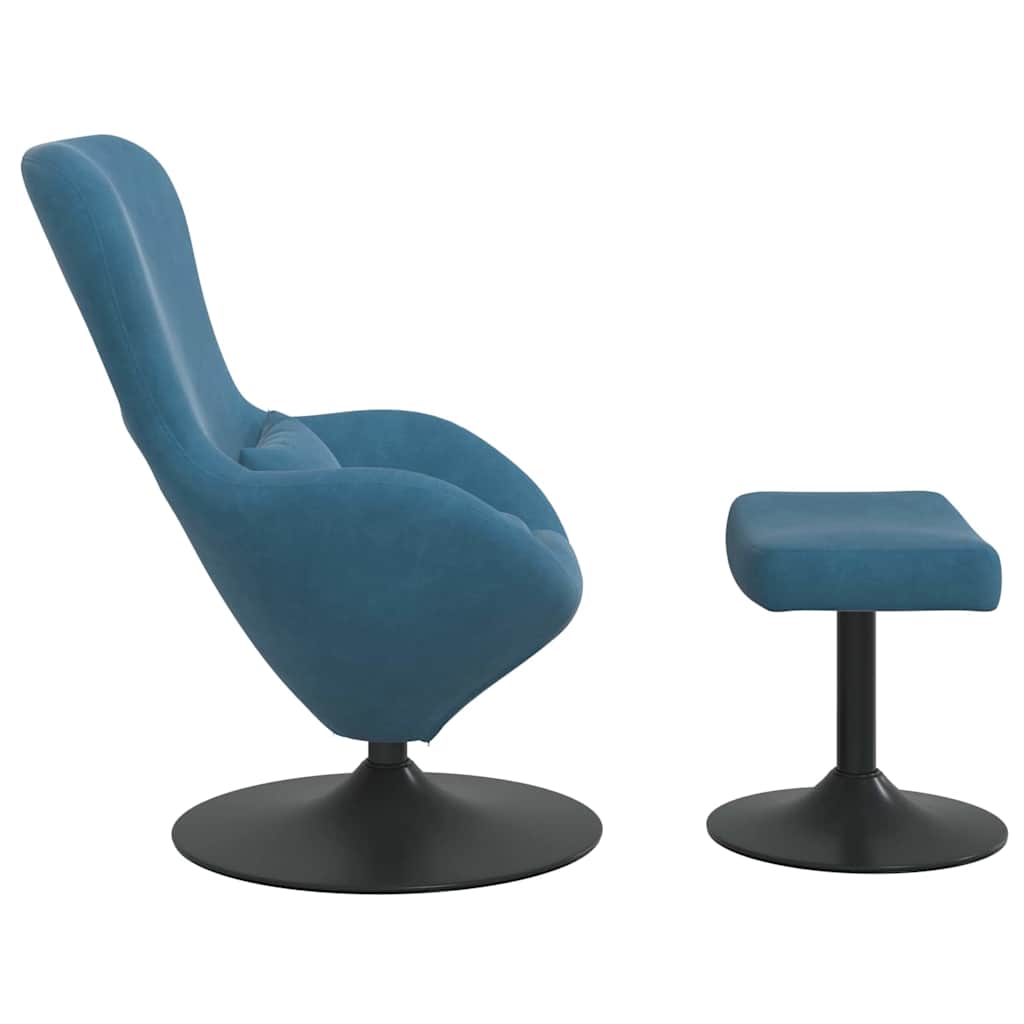 Jaja Stolica s Pufom with Footstool Plava Baršun