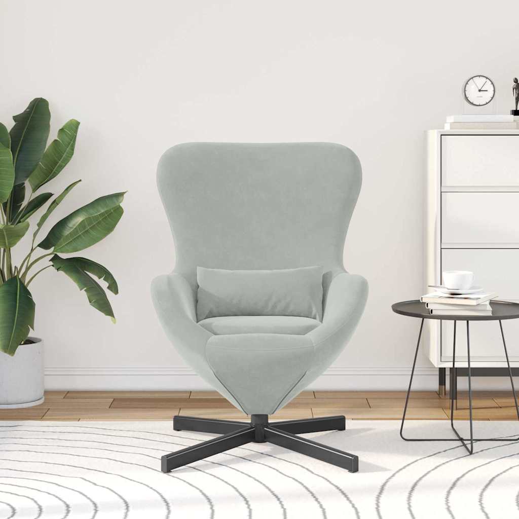 Jajolika fotelja Svijetlo siva 63 x 73 x 90 cm Baršun