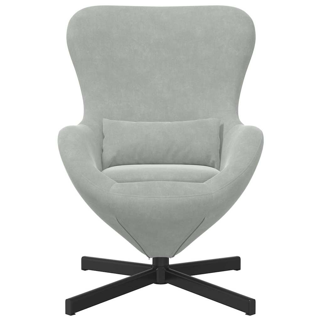 Jajolika fotelja Svijetlo siva 63 x 73 x 90 cm Baršun