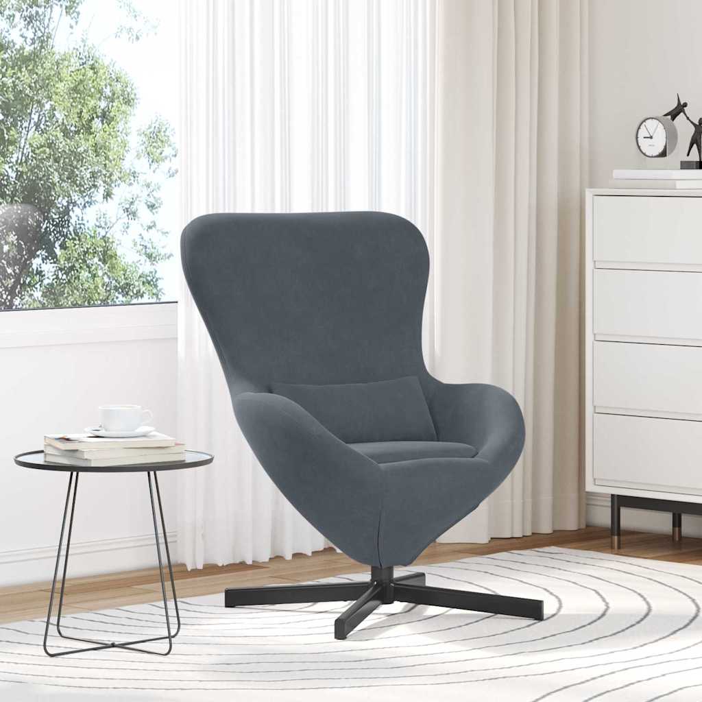 Jajolika fotelja Tamno siva 63 x 73 x 90 cm Baršun