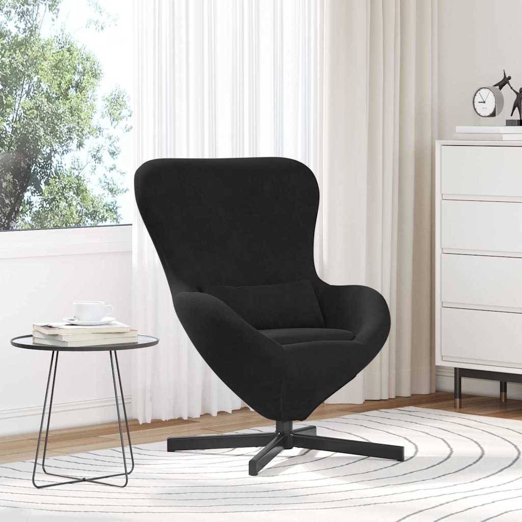 Jajolika fotelja Crna 63 x 73 x 90 cm Baršun
