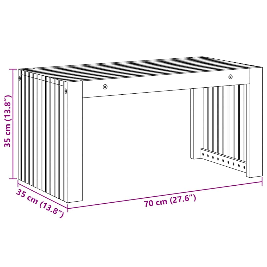 Bocni stol Prirodna nafta 70 x 35 x 35 cm Čvrsto drvo akacije