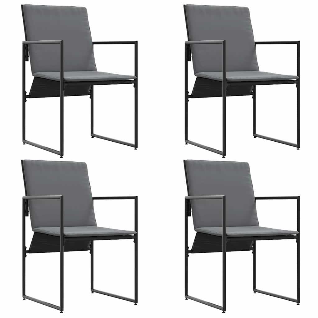 Stolica s jastukom 4 pcs Crna i antracit Tekstilen