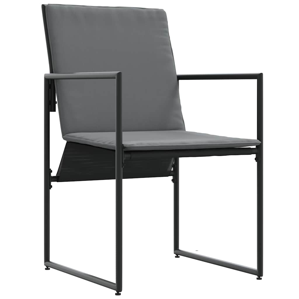 Stolica s jastukom 4 pcs Crna i antracit Tekstilen