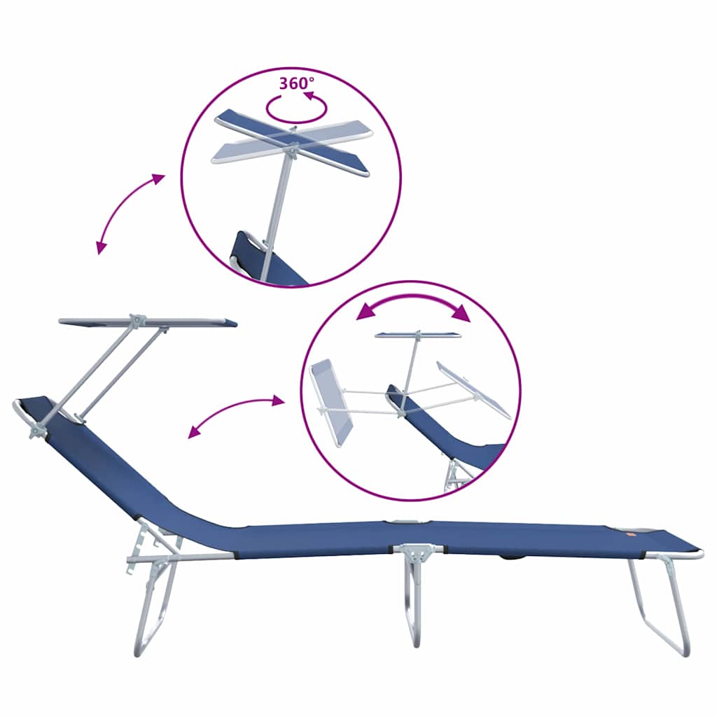 Ležaljka 2 pcs Plava 58 x 188 x 77cm Poliester