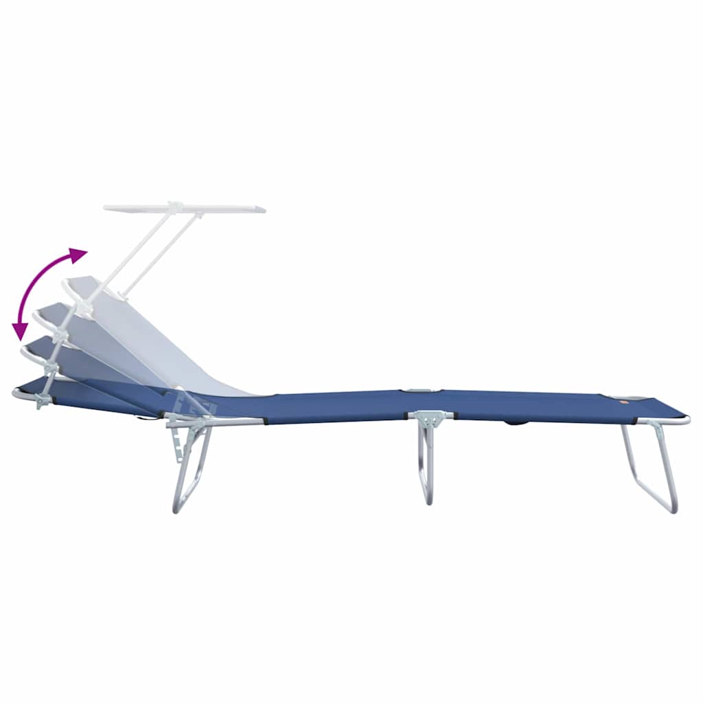 Ležaljka 2 pcs Plava 58 x 188 x 77cm Poliester