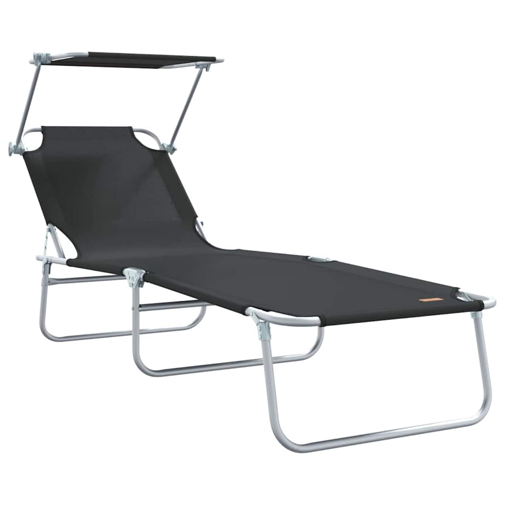 Ležaljka 2 pcs Crna 58 x 188 x 77cm Poliester
