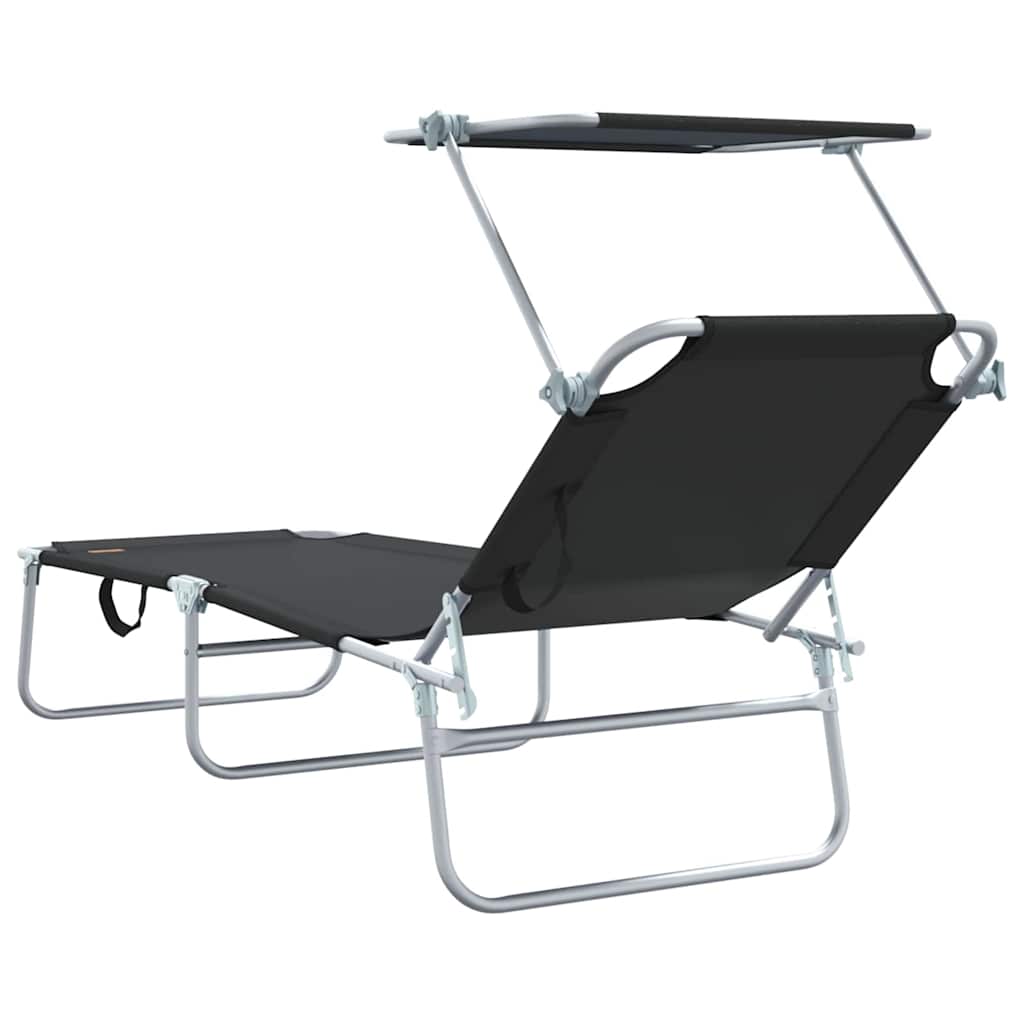 Ležaljka 2 pcs Crna 58 x 188 x 77cm Poliester
