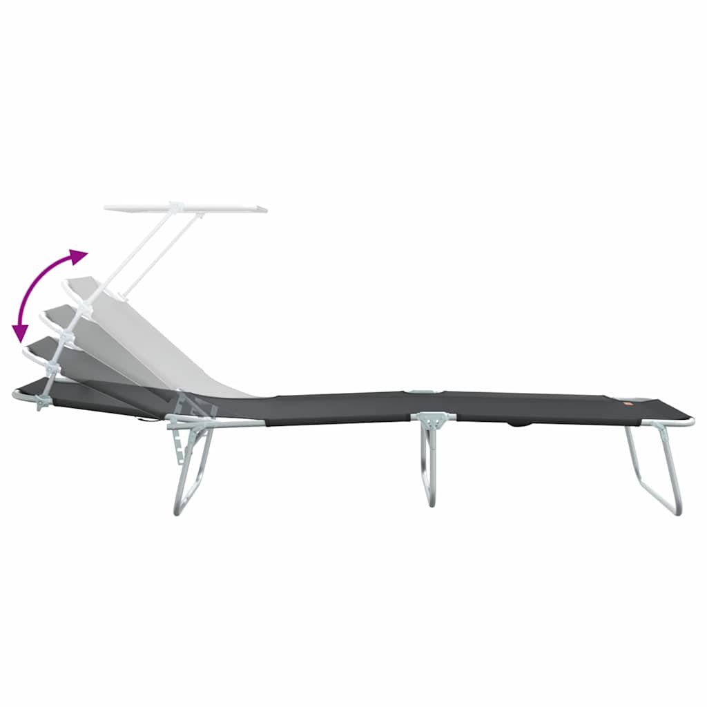 Ležaljka 2 pcs Crna 58 x 188 x 77cm Poliester