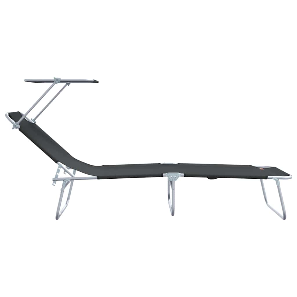 Ležaljka 2 pcs Crna 58 x 188 x 77cm Poliester