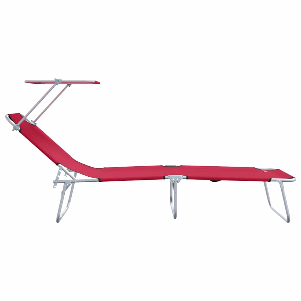 Ležaljka 2 pcs Crvena 58 x 188 x 77cm Poliester