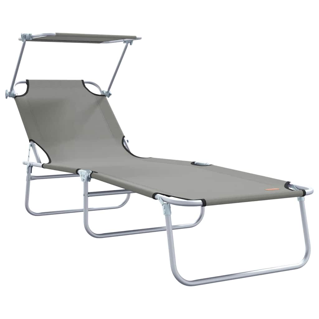 Ležaljka 2 pcs Siva 58 x 188 x 77cm Poliester