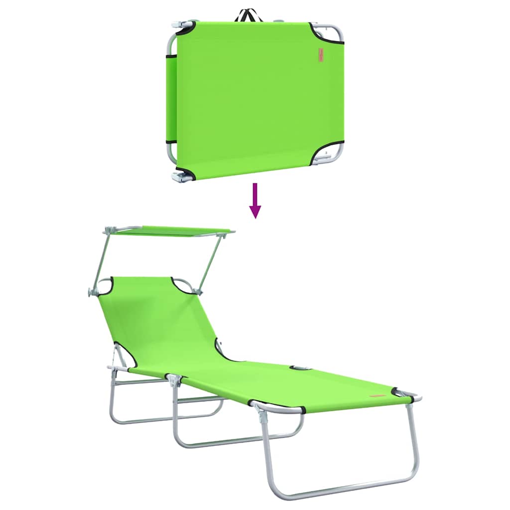 Ležaljka 2 pcs Zelena 58 x 188 x 77cm Poliester
