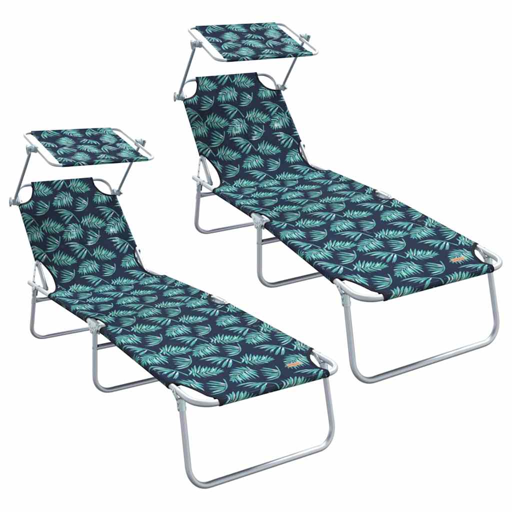 Ležaljka 2 pcs Zelena 58 x 188 x 77cm Poliester