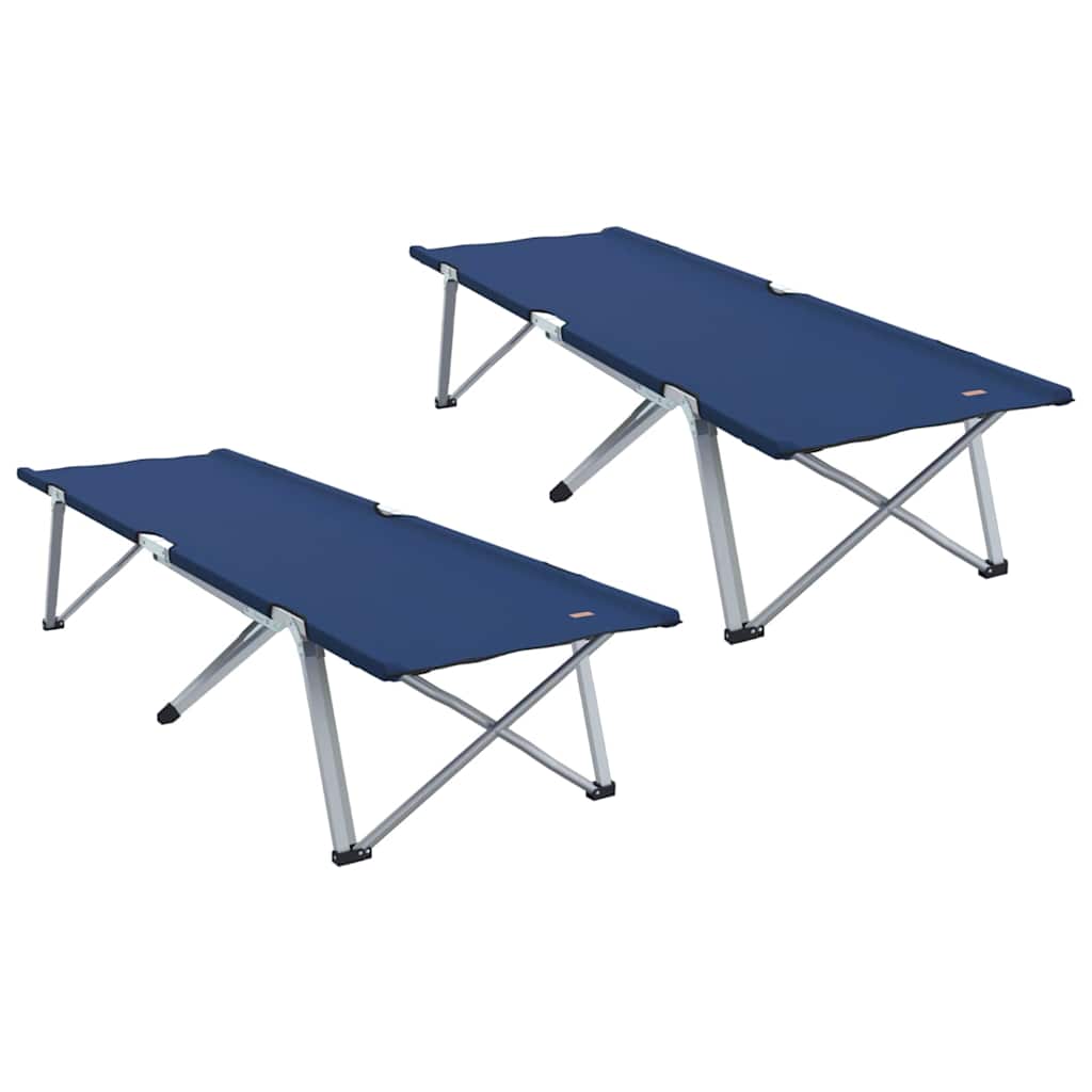 Sklopivi kamperski krevet 2 pcs Plava 194 x 62,5 x 42,5 cm