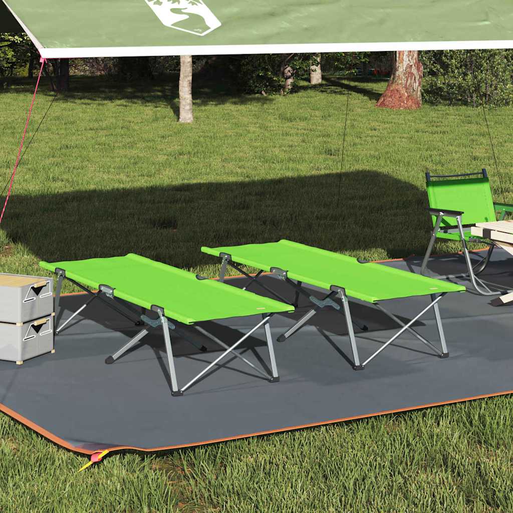 Sklopivi kamperski krevet 2 pcs Zelena 194 x 62,5 x 42,5 cm