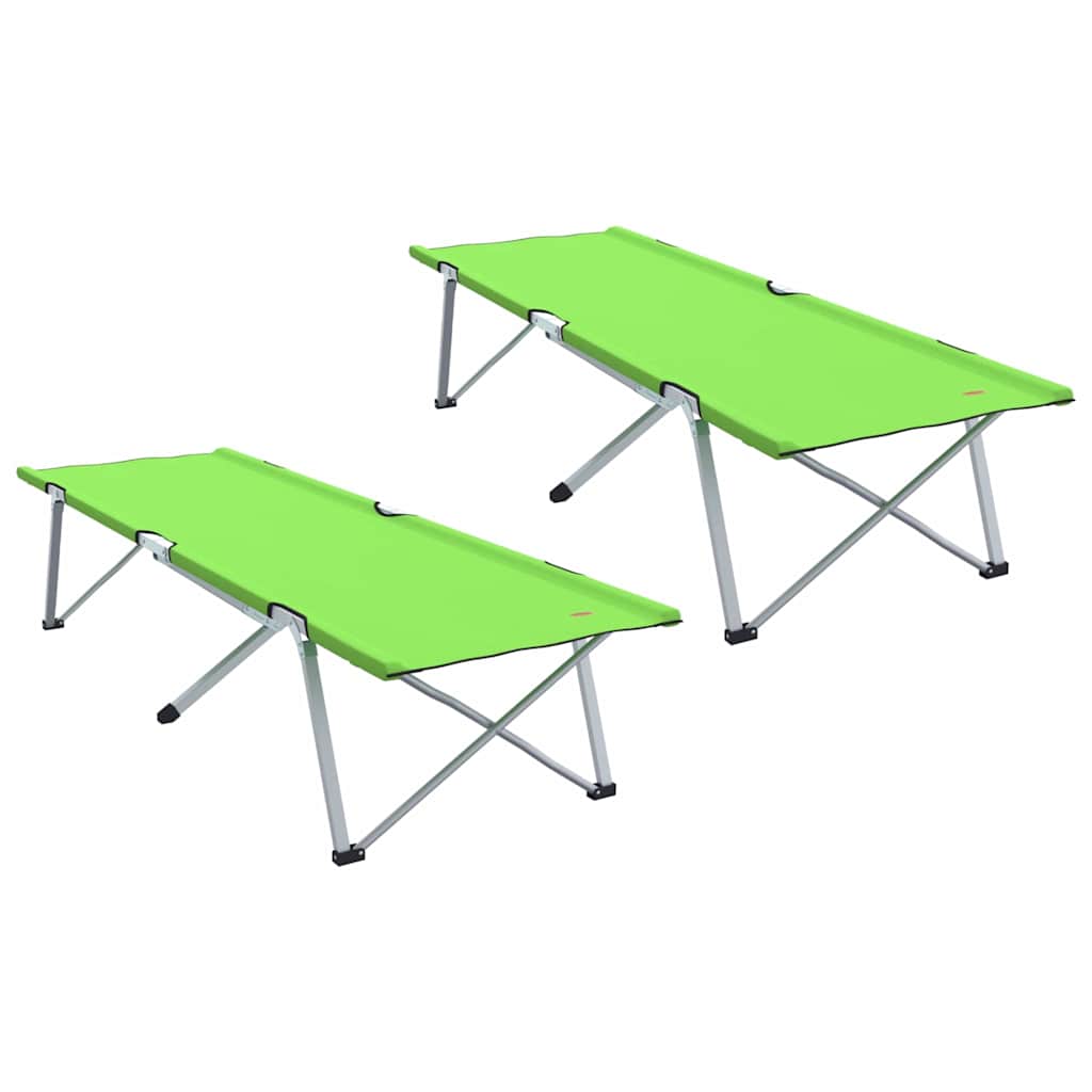Sklopivi kamperski krevet 2 pcs Zelena 194 x 62,5 x 42,5 cm