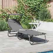 Sklopiva ležaljka za sunčanje Siva 190 x 57 x 81 cm oxford