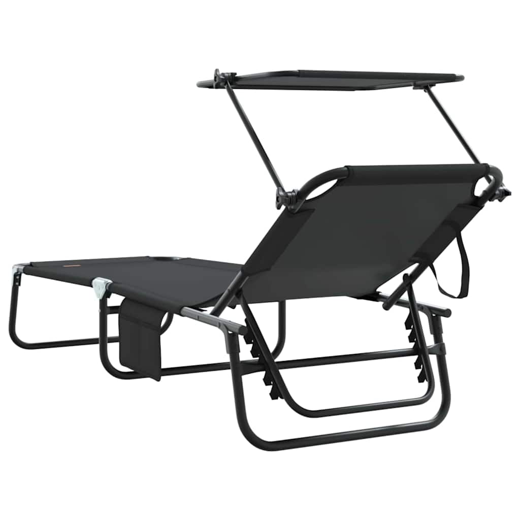 Sklopiva ležaljka za sunčanje 2 pcs Crna 190 x 57 x 81 cm