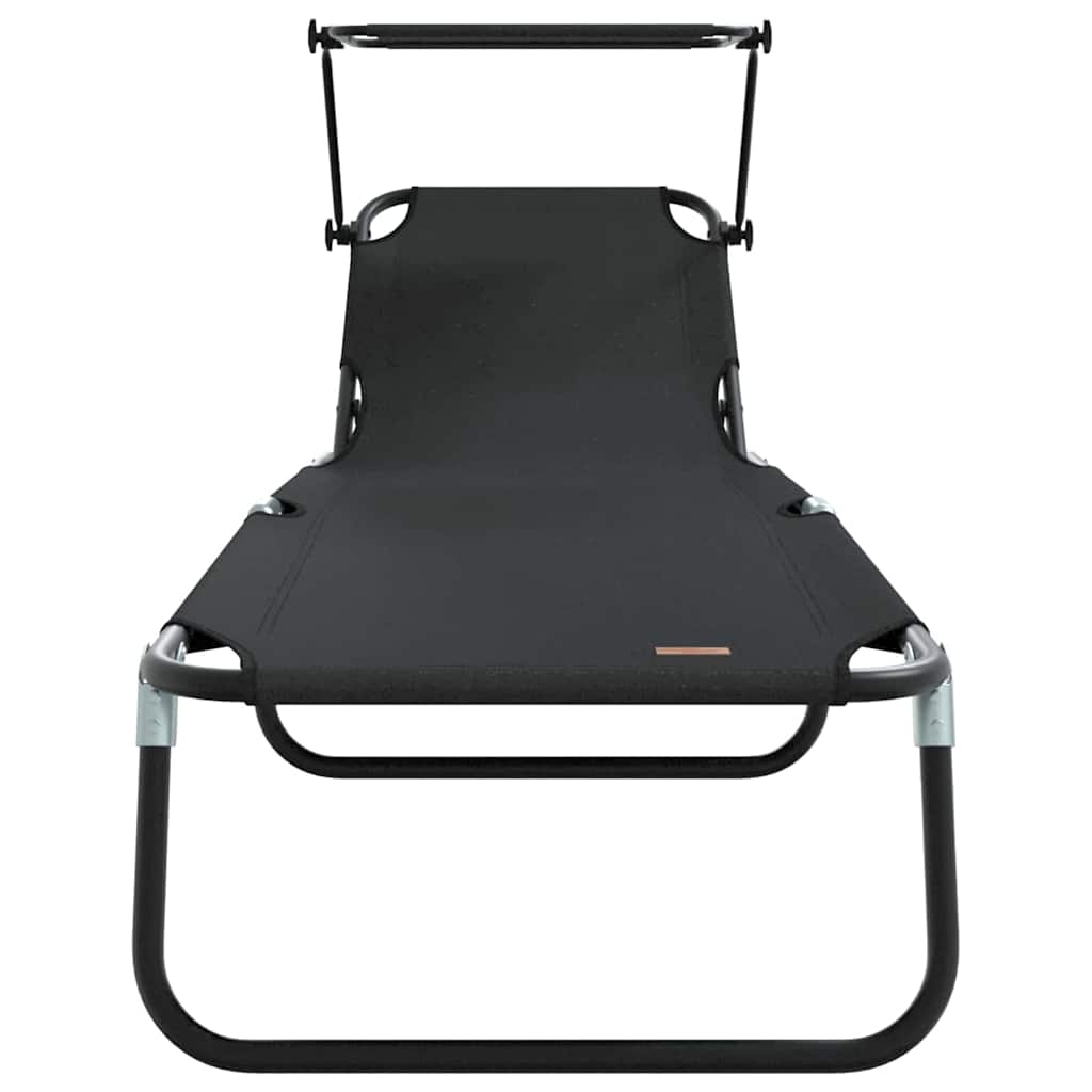 Sklopiva ležaljka za sunčanje 2 pcs Crna 190 x 57 x 81 cm