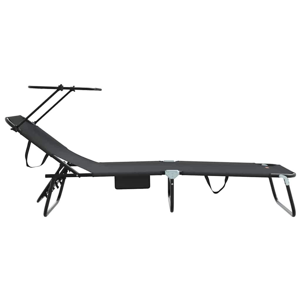 Sklopiva ležaljka za sunčanje 2 pcs Crna 190 x 57 x 81 cm