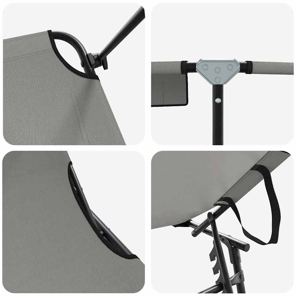 Sklopiva ležaljka za sunčanje 2 pcs Siva 190 x 57 x 81 cm
