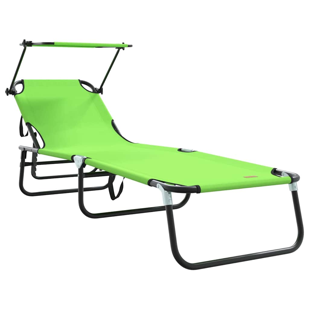Sklopiva ležaljka za sunčanje 2 pcs Zelena 190 x 57 x 81 cm
