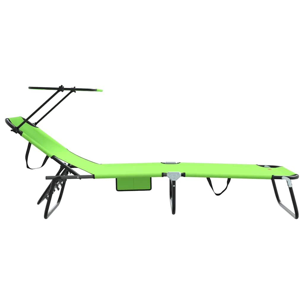 Sklopiva ležaljka za sunčanje 2 pcs Zelena 190 x 57 x 81 cm