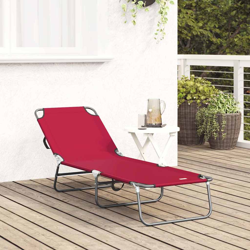 Sklopiva ležaljka za sunčanje Crvena 188 x 57 x 86,5 cm