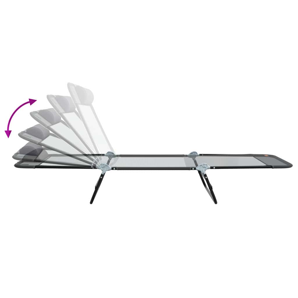 Sklopiva ležaljka za sunčanje Siva 182 x 55 x 85,5 cm Tekstilen