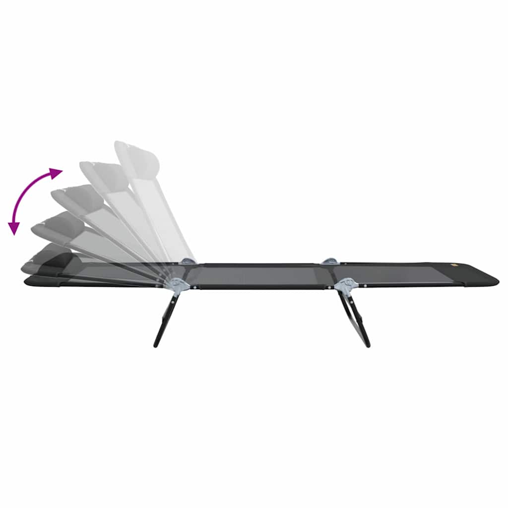 Sklopiva ležaljka za sunčanje 2 pcs Crna 182 x 55 x 85,5 cm