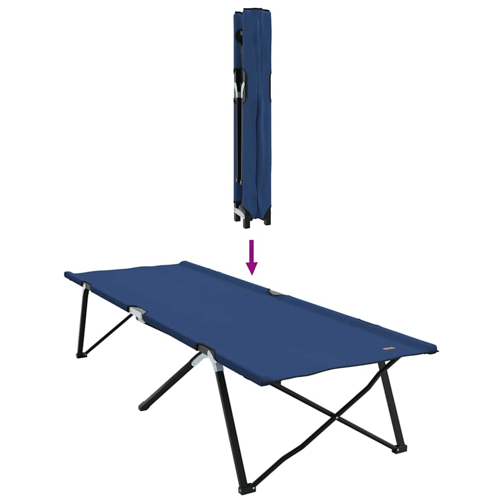Sklopivi kamperski krevet Plava 206 x 76 x 74 cm Oxford i čelik