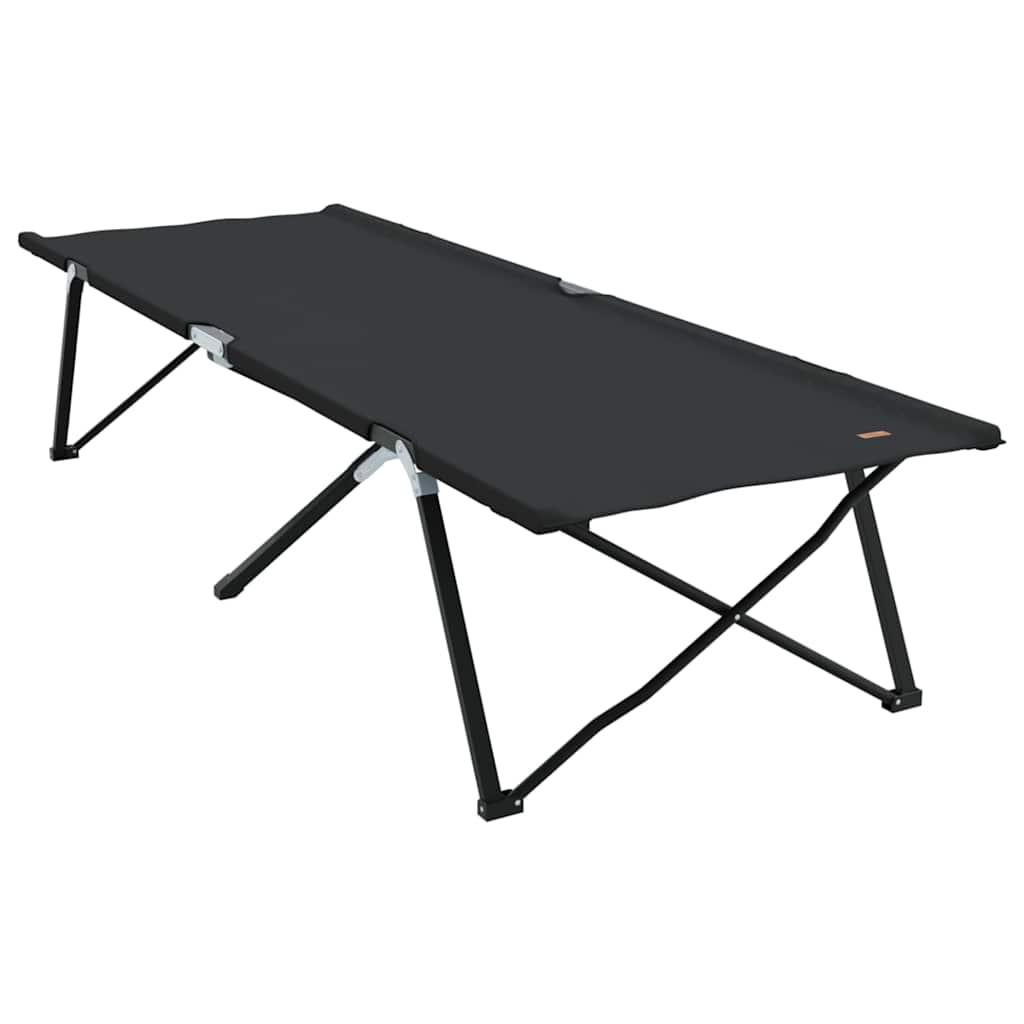 Sklopivi kamperski krevet Crna 206 x 76 x 74 cm Oxford i čelik