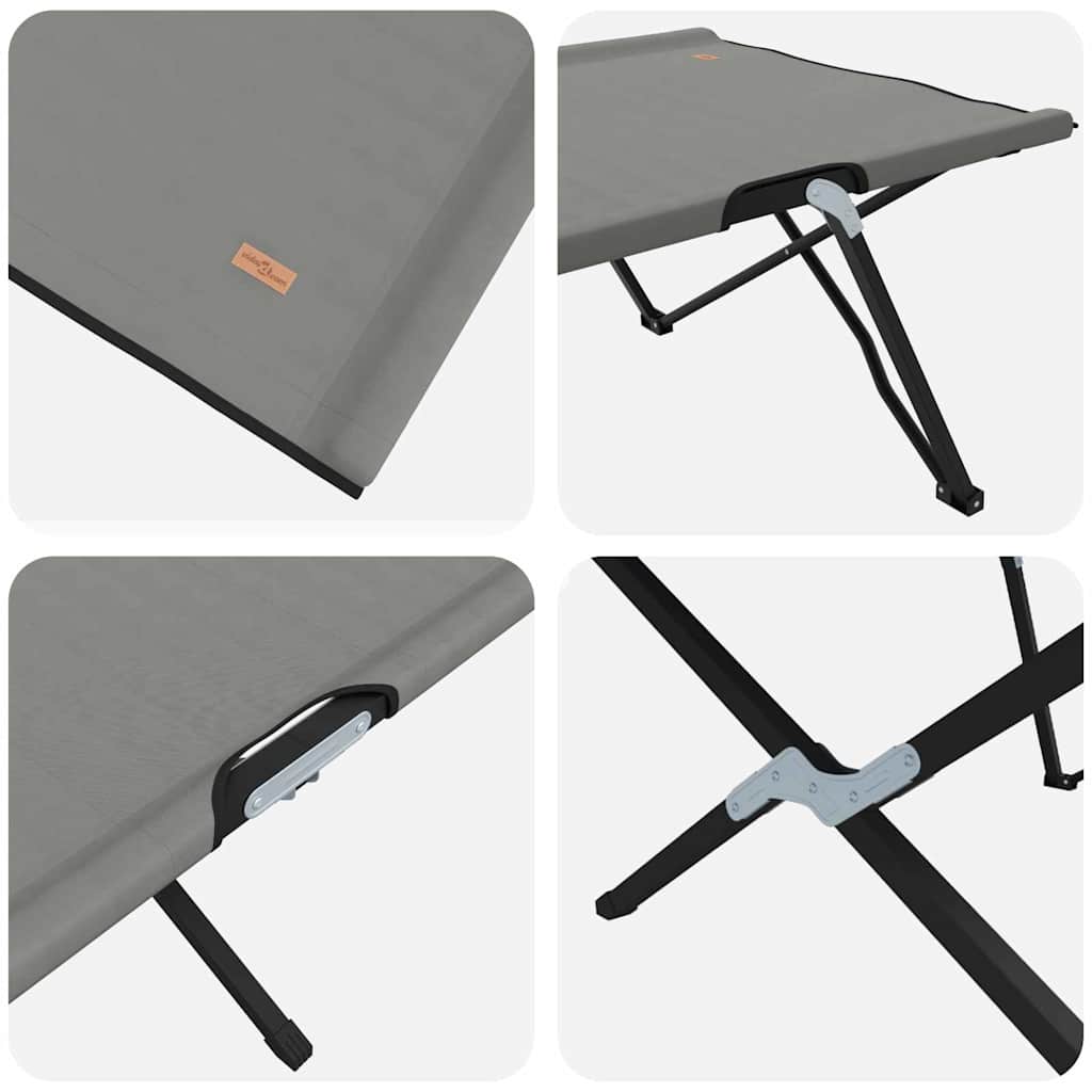 Sklopivi kamperski krevet Siva 206 x 76 x 74 cm Oxford i čelik