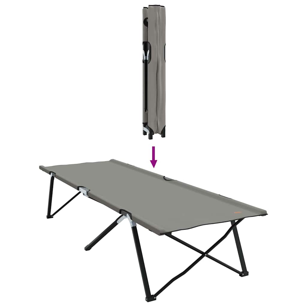 Sklopivi kamperski krevet Siva 206 x 76 x 74 cm Oxford i čelik